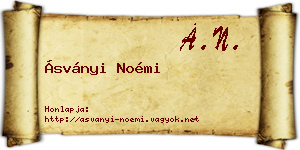 Ásványi Noémi névjegykártya